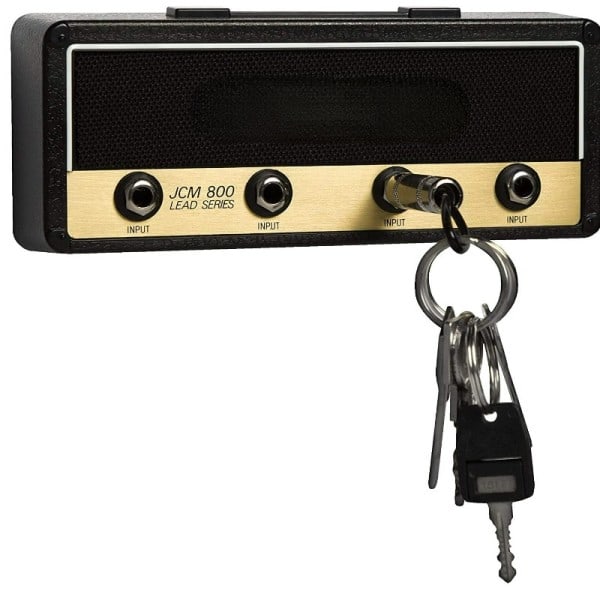 Guitar Nøglering Holder Nøgle Opbevaring Krog Væg Arrangør Dæk Rack Sort Sliver Nøgle Rack