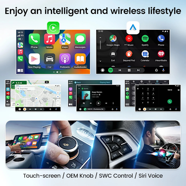 CarlinKit 5.0 2air Mini Langaton Android Auto Langallinen Langattomaan CarPlay Sovitin Smart Auto Navigointi Box 5G WiFi BT Automaattinen yhteys