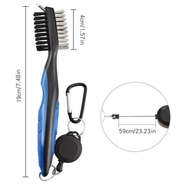 Golf Club Brush Golf Groove Cleaning Brush 2 Sidet Golf Putter Wedge Ball Groove Cleaner Kit