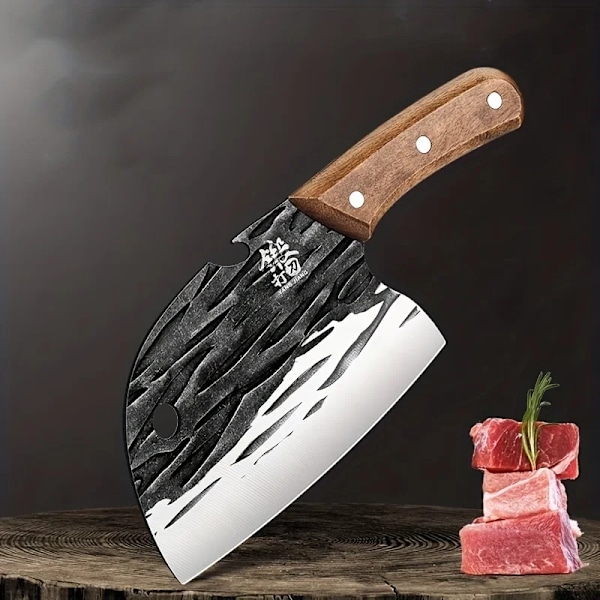 2 delar Premium Smidt Kök Kniv Set - Perfekt för kockar, Fisk, Kött, Frukt & Grönsaksskärning