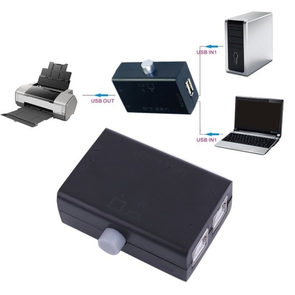 USB Deling Deling Switch Box Hub 2 Porter PC Datamaskin Skanner Skriver Manual