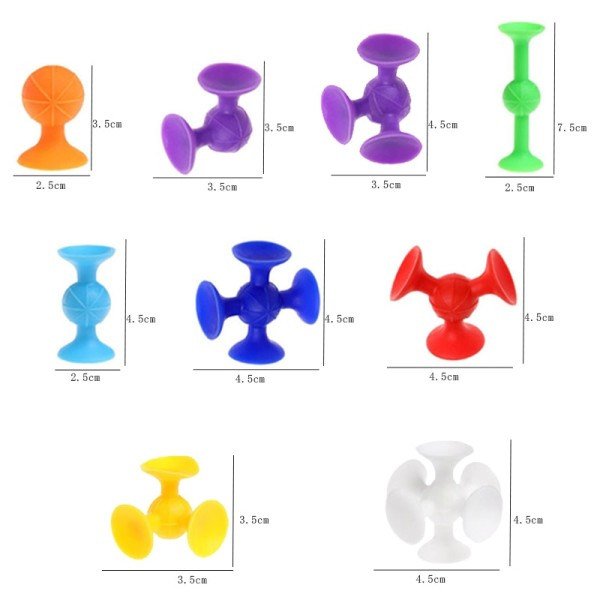 48 kpl pehmeä rakennus palikat lapsille tee-se-itse pop squigz sucker hauska silikoni pala malli rakennus lelut