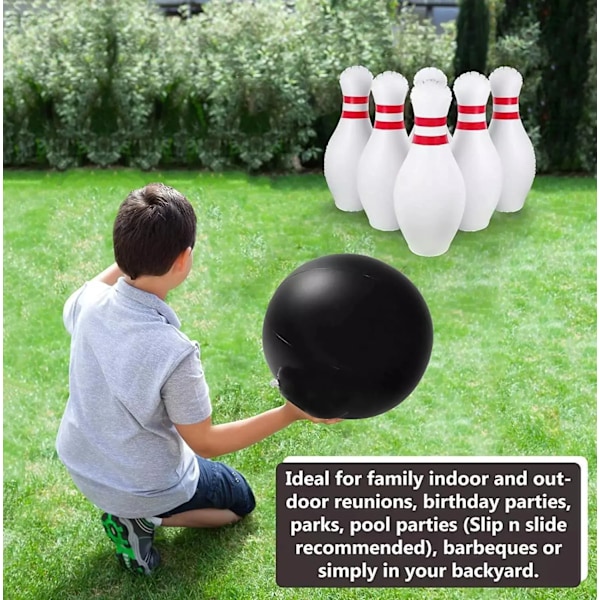 Jätte uppblåsbart bowlingset för barn vuxna utomhus sport leksaker