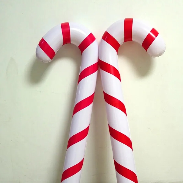 Jul Uppblåsbara Gångkäppar Jul Ute Godis Färgfärgade Uppblåsbara Gångkäppar