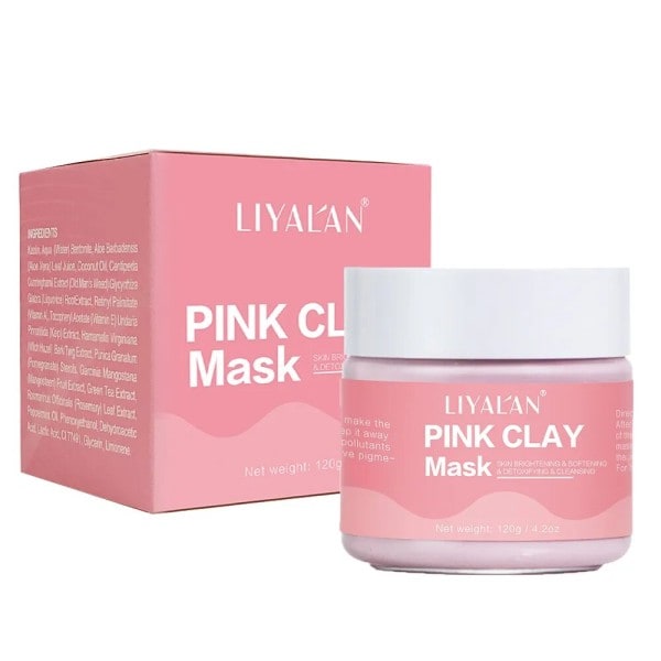 Rosa Lera Mask Ansikte Hud Ljusande Mjuka Kaolin Avgiftning Porrengöring Ros Mud Mask