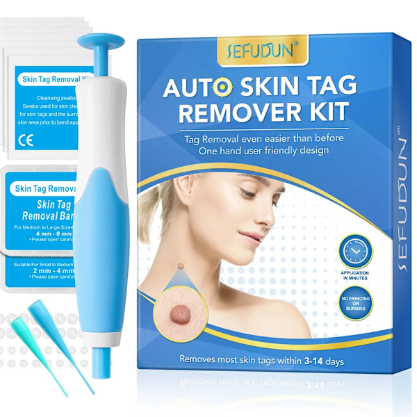 Dubbel Vårta Ta bort Penna Set Auto Skin Tag Remover Smärtfri Mulvavel Vårtborttagare