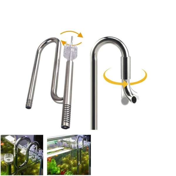 Akvarium filter rustfritt stål eksternt filter tilbehør