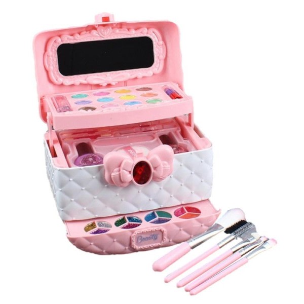 Børn Makeup Kit Til Piger Skønhedssæt Til Små Piger Skønhed Vanity Legesæt Børn Lege Vanity Legetøj