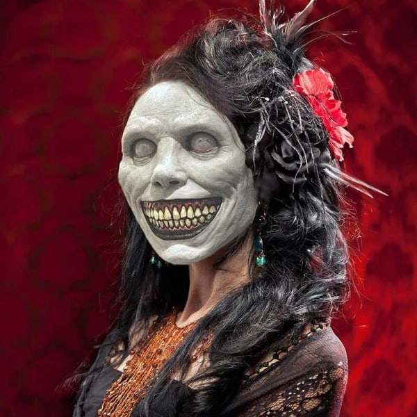 Kammottava Halloween naamio hymyilevät demonit kauhu naamiot paha cosplay rekvisiitta