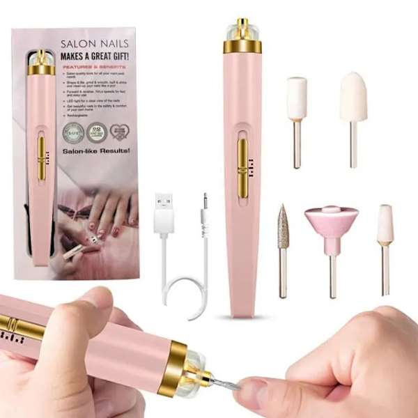 5 i 1 Elektrisk Nagellack Borr Maskin Med Lätt Portabel Mini Elektrisk Manikyr Konst Penna Verktyg