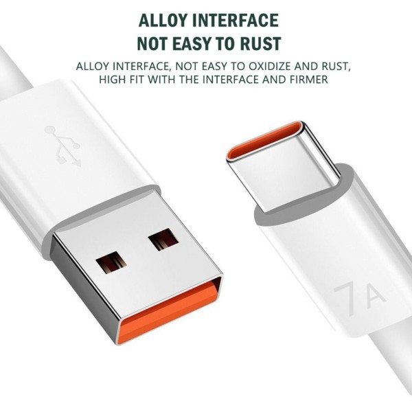 7A 100W USB C-tyyppi Supernopea lataus kaapeli Huawei P40 P30 P30 nopea lataus data johto