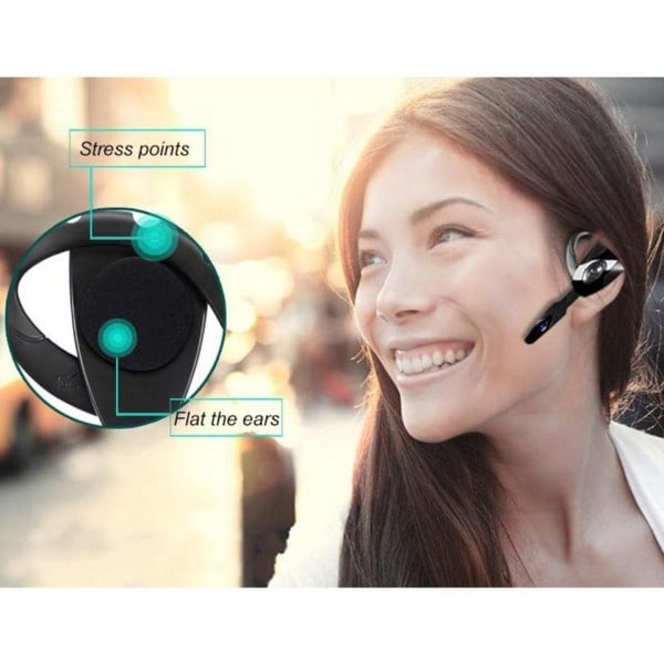 Bluetooth kuulokkeet langaton handsfree yksi korvakoukku kuuloke painike silika geeli kuulokkeet mikrofonilla
