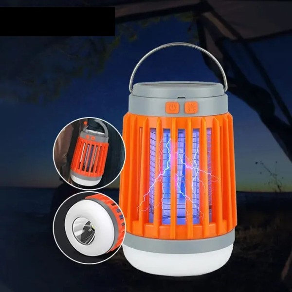 Elektrisk Myggdödare Lampa UV Ljus Bug Zapper Trap Solar Laddning Laddningsbar Sommar Fly Swatter