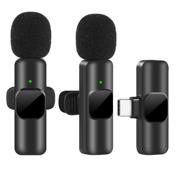 Trådlös Lavalier Mikrofon Bärbar Ljud Video Inspelning Mini Mic för iPhone Android Live Broadcast Gaming Phone Mic