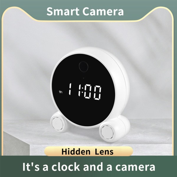 Wifi Alarm Klocka Kamera HD 1080P Natt Vision Rörelsedetektering Bärbar Hem Säkerhet Övervakning Wifi Klocka IP Kamera