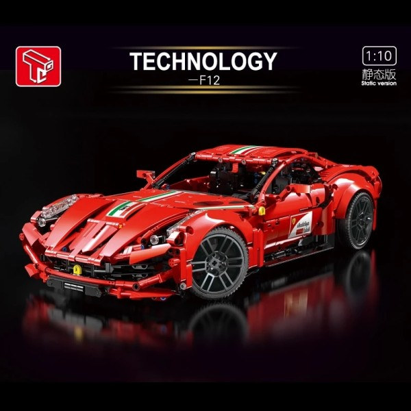 High-Tech Block Punainen F12 Urheilu Auto Malli Lapset lelu