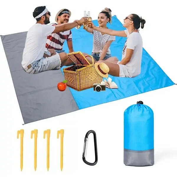 Strand filt Sandtät 200 X 140cm Vattentät Strand Matta Lättvikts Picknick filt