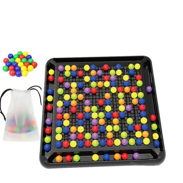 Regnbue bold matchende legetøj farverigt sjovt puslespil skak bræt spil med 80 stk farvede perler