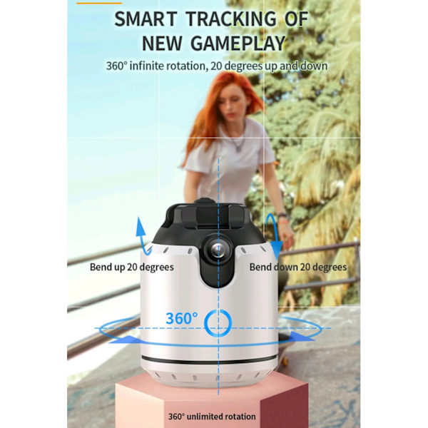 Auto Ansiktsspårning Telefon selfie stick Smart 360°rotationshållare AI Uppföljning video Vlogg Live Gimbal Stabilizer Stativ för mobil