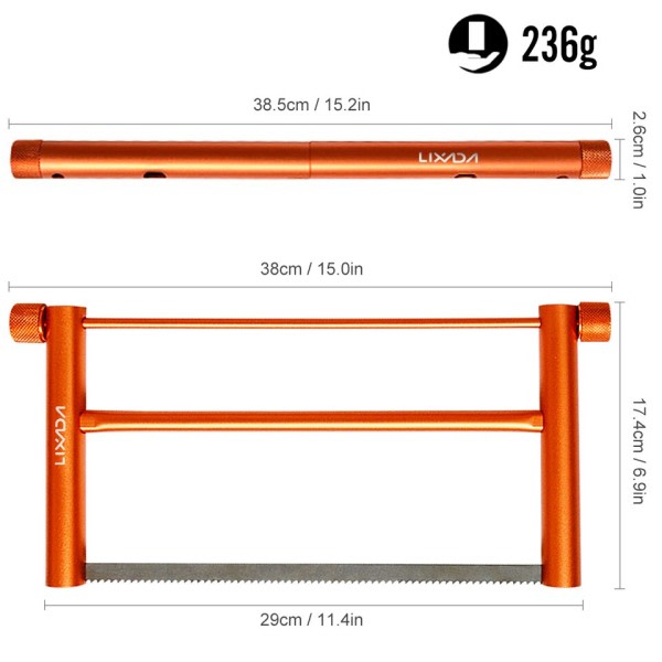Bärbar vikbar trä såg aluminium legering hand såg