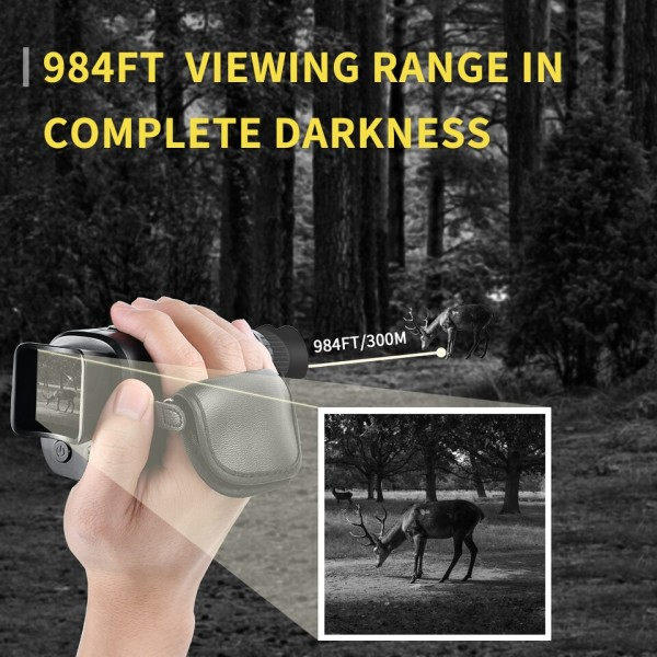 Monokulär Natt Vision Enhet 1080P HD Infraröd 5x Digital Zoom Jakt Teleskop