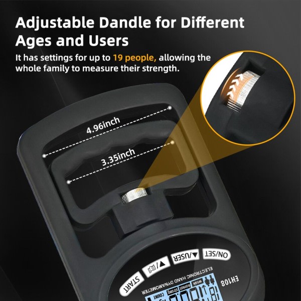 Digital Hand Dynamometer Grip Styrka Tränare Elektronisk Tester Mätare Mätare Mätare