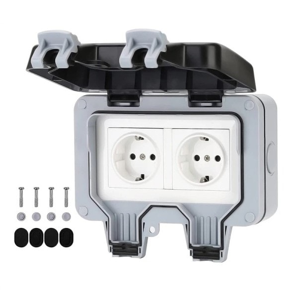 IP66 Værbestandig Plug Scoket Vanntett Utendørs Vegg Strøm Socket