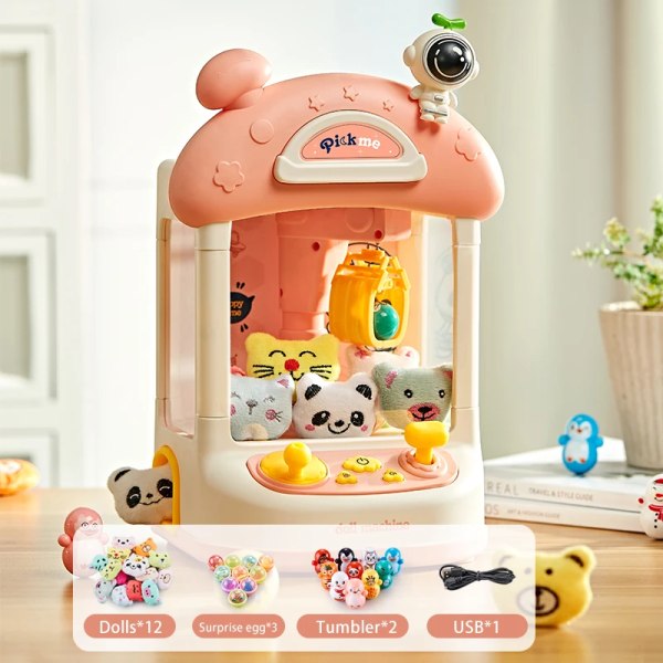 Wltoys Doll Machine Mynt Operated Play Game Mini Claw Catch Toy Machines Dolls Sweets Machine Barn Interactive Toys