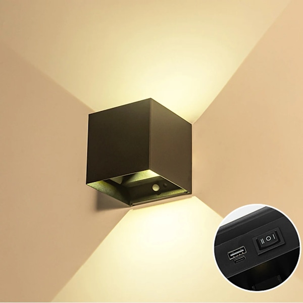 LED Intelligent Motion Sensor Vegg lampe 6W Med batteri