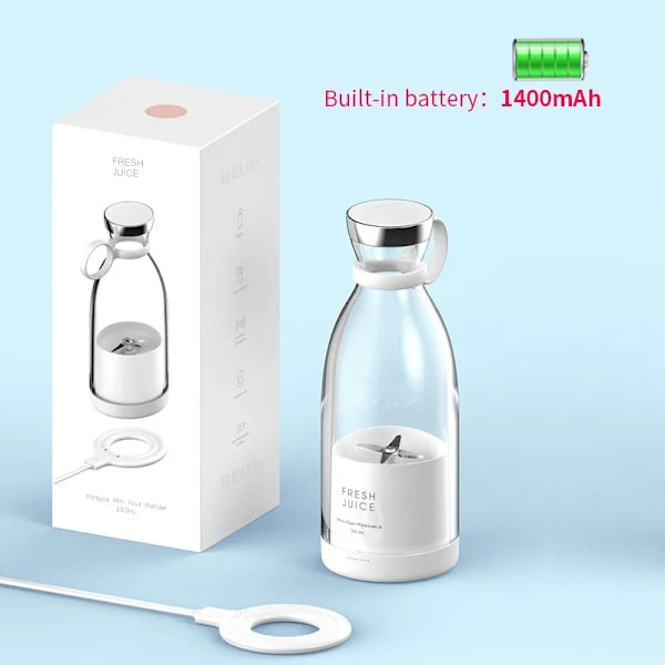 Portable Blender 350ml Mini Portable Blender Smoothies 1400mAh FRESH JUICE Reser Elektrisk Resa Bärbar Mixer Kök