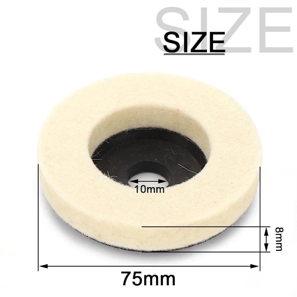 75mm uld polering hjul polering puder vinkel sliber hjul filt polering skive