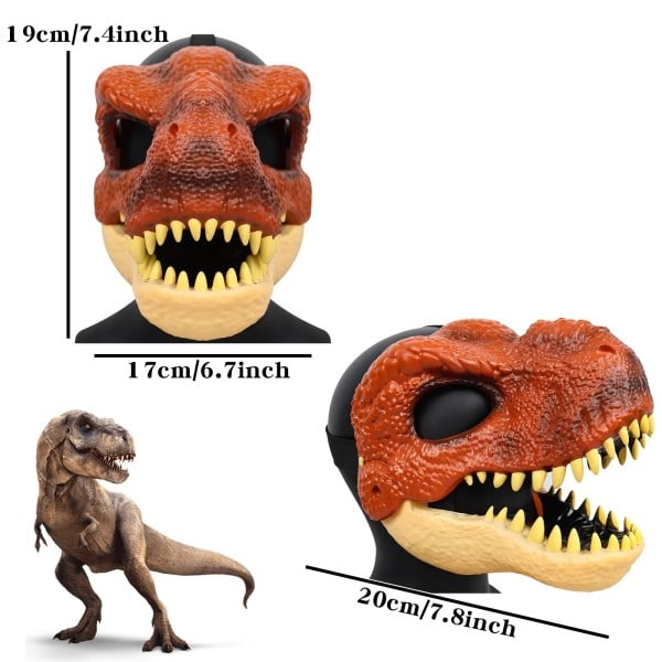3D Dinosaurie Mask Lifelike Raptor Dino Moving Jaw Dinosaur Mask