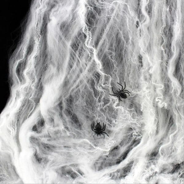 Halloween Dekorationer Konstgjord Spindel Web Super Stretch