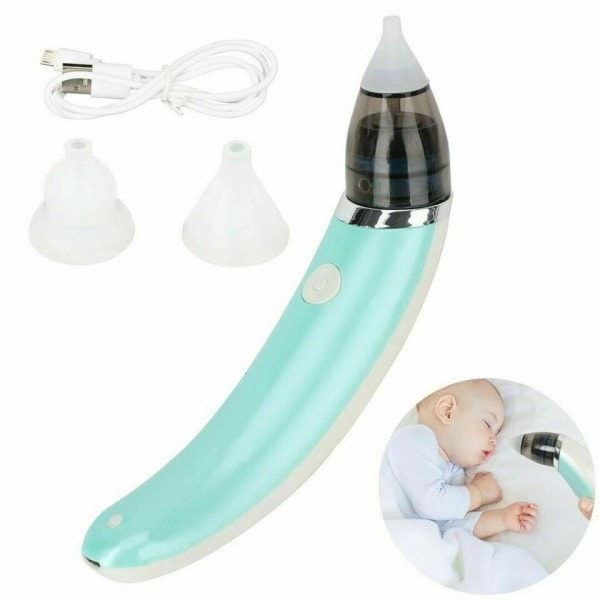 Elektrisk Baby Næseaspirator USB-genopladelig Næse Renser Snusning Udstyr Hygiejnisk Næse Snot renser med 2 Silicone Tip