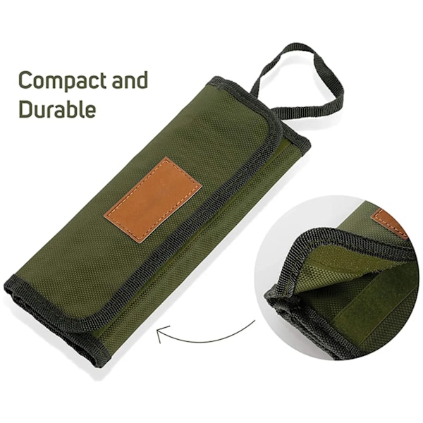 Utendørs Camping Bestikk Oppbevaring Veske Bærbar Roll Up Pouch Veske Bestikk Oppbevaring Vann Resistent Etuiet