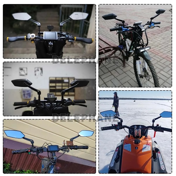 Bästa kvalitet Cykel Bakside Visa Spegel Reflektor Justerbar Vridbart Styre Spegel Klar Bakutsyn El Scooter Cykling Cykel Tillbehör