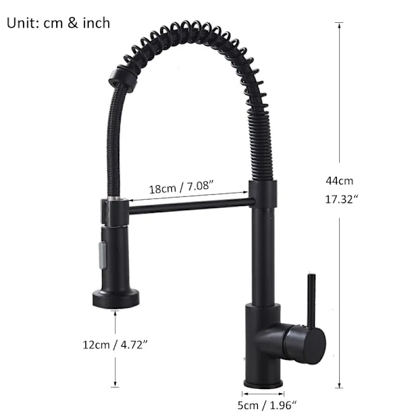 Matt Svart Pull Down Kök Kran Krom Dual Modes Munstycke Varmt Kallt Vatten Blandare Kran Kran Mässing Fjäder Kök diskbänk kranar