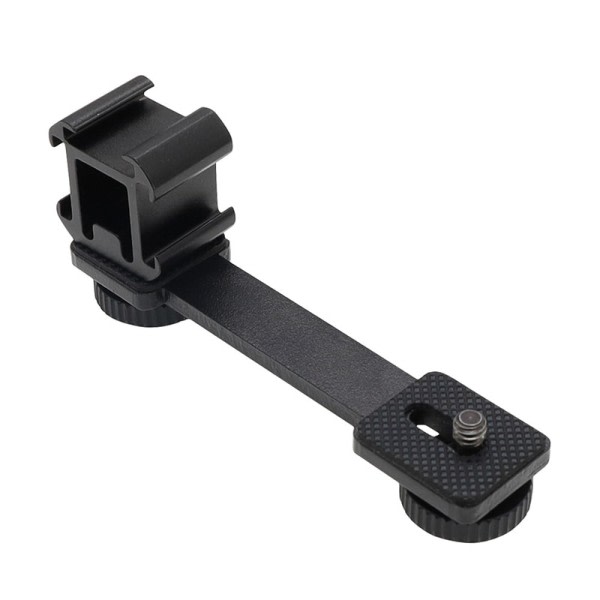 Trehövdad Hot Boot Bracket 3 in 1 Triple Hot Shoe Mount Adapter Förlängning Fäste Hållare Mikrofon Stativ