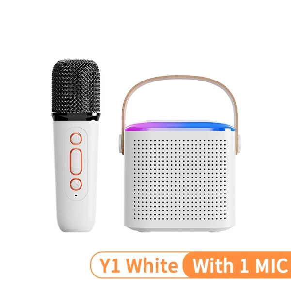 Kannettava langaton kaksi mikrofoni karaoke kone Bluetooth PA kaiutin KTV DSP järjestelmä HIFI stereo ääni RGB värilliset LED valot