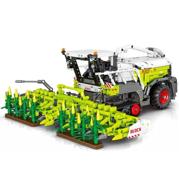 Gård traktor 2023 STK TEKNISK Majs høster RC Bygge Klodse By Bil Køretøj  Mursten Konstruktion Legetøj