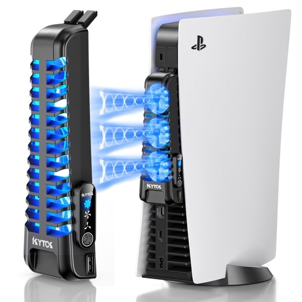PS5 konsoli jäähdytys tuulettimet päivitetty PS5 hiljainen jäähdytin tuuletin LED valo USB 2.0 keskittimet Sony Playstationille