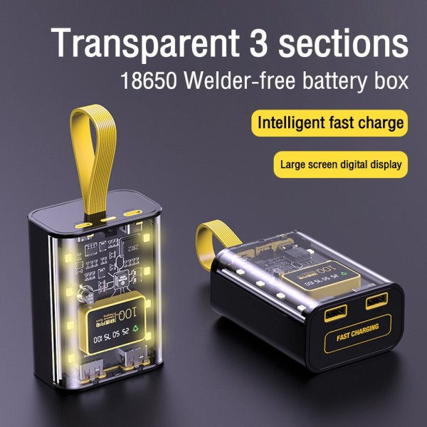 Bärbar batteri laddare fodral gör-det-själv kraftbank box snabb laddning fodral