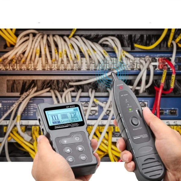 Nätverk kabel spårare Cat5 Cat6 PoE Tester Detektera Spänning Mäta Fel Avstånd Kabel Tester