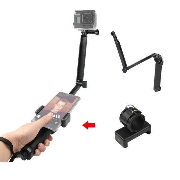 3 Way Grip Vandtæt Monopod Selfie Stick Stativ Stativ