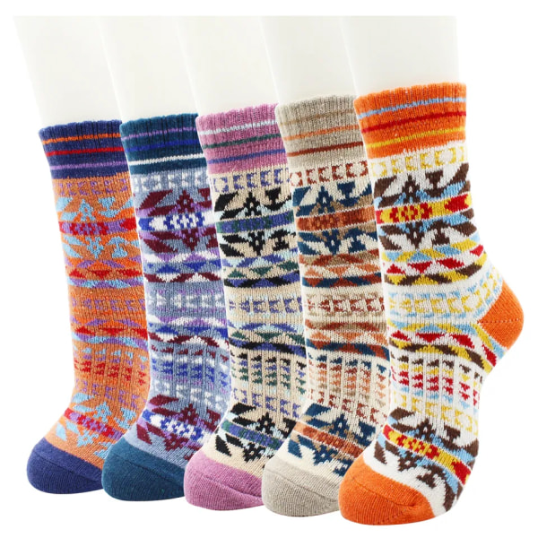 5 par efterår og vinter mode tyk varm termisk kashmir sne kvinder kanin uld sokker
