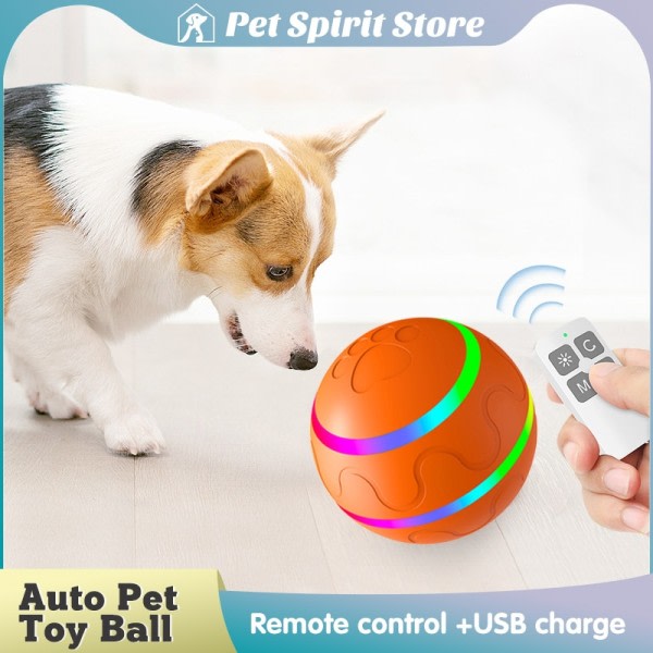 Smart leksak boll hund katt usb uppladdningsbar rolig rullande boll elektrisk automatisk rotation hoppning lek interaktivt djur tillbehör
