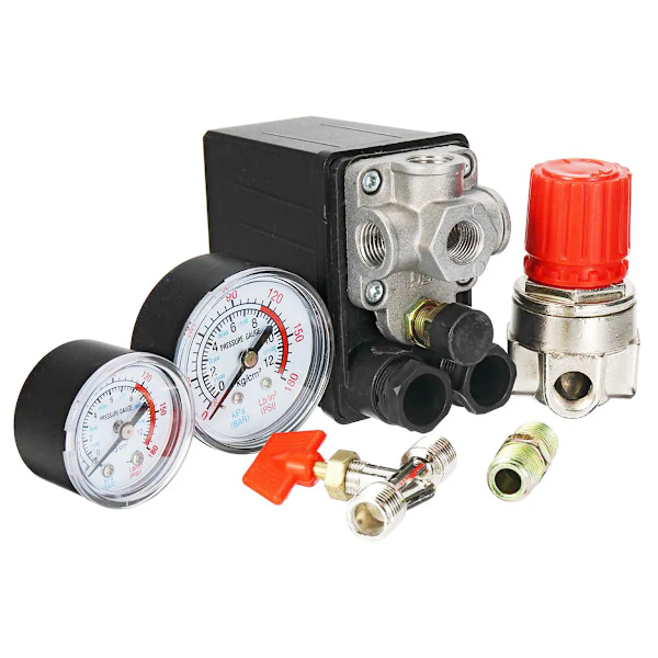 Luft kompressor tryk afbryder ventil kontrol manifold regulator målere