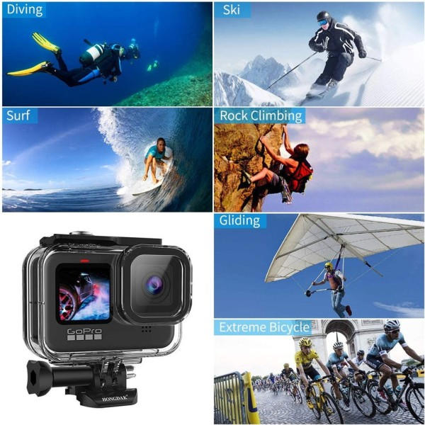 Vedenpitävä 60M Kotelo Sukellus Suoja Go Pro 9 10 GoPro9 vedenalainen sukellus kansi tarvikkeet