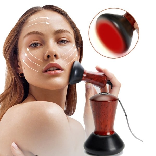 Elektrisk Hot Stone Massager för Ansikte Gua Sha skrapning Anti-rynk