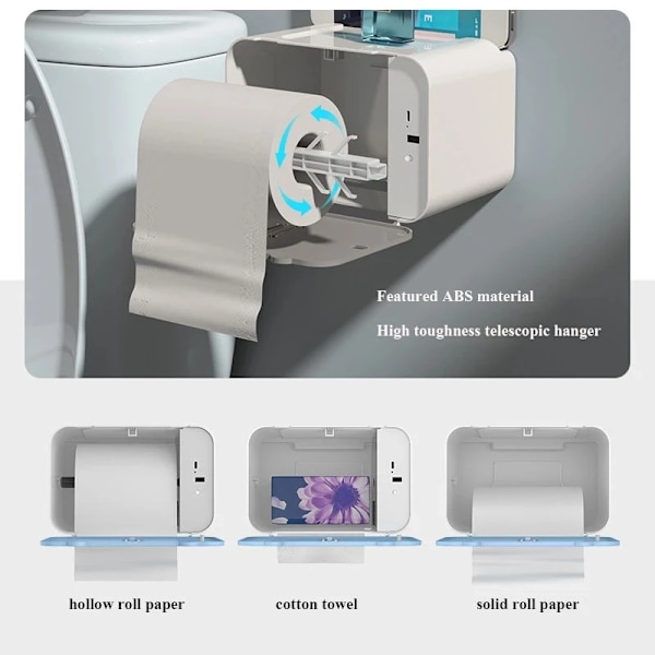 Induktion toalett papper hållare hylla automatisk papper ut wc papper ställ väggmonterad toalett papper dispenser badrum tillbehör